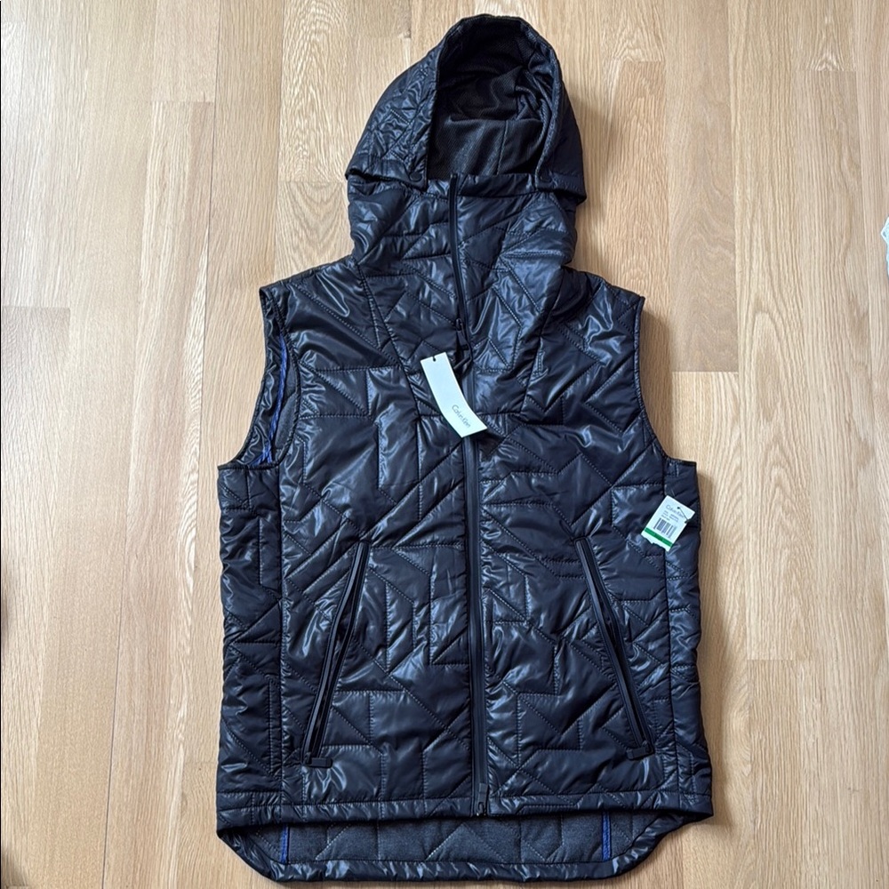 Calvin Klein black Quilted Hooded Vest